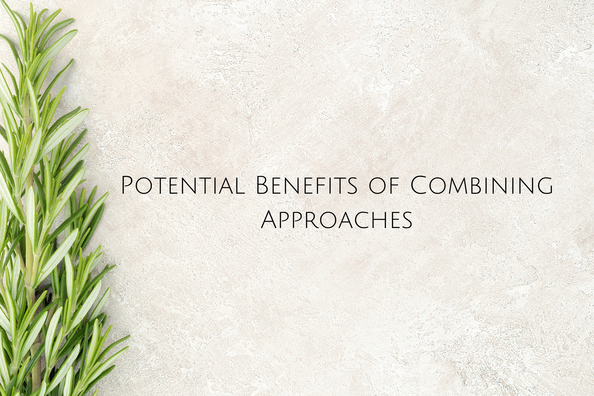 Potential Benefits of Combining Approaches